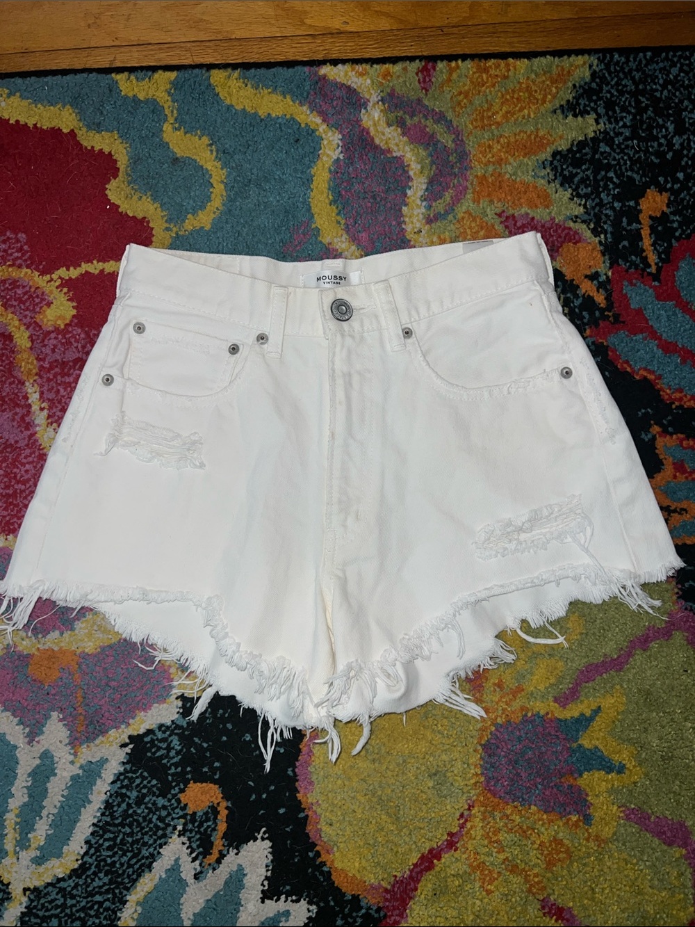 Moussy Vintage Montclair High waist short 25 white cotton